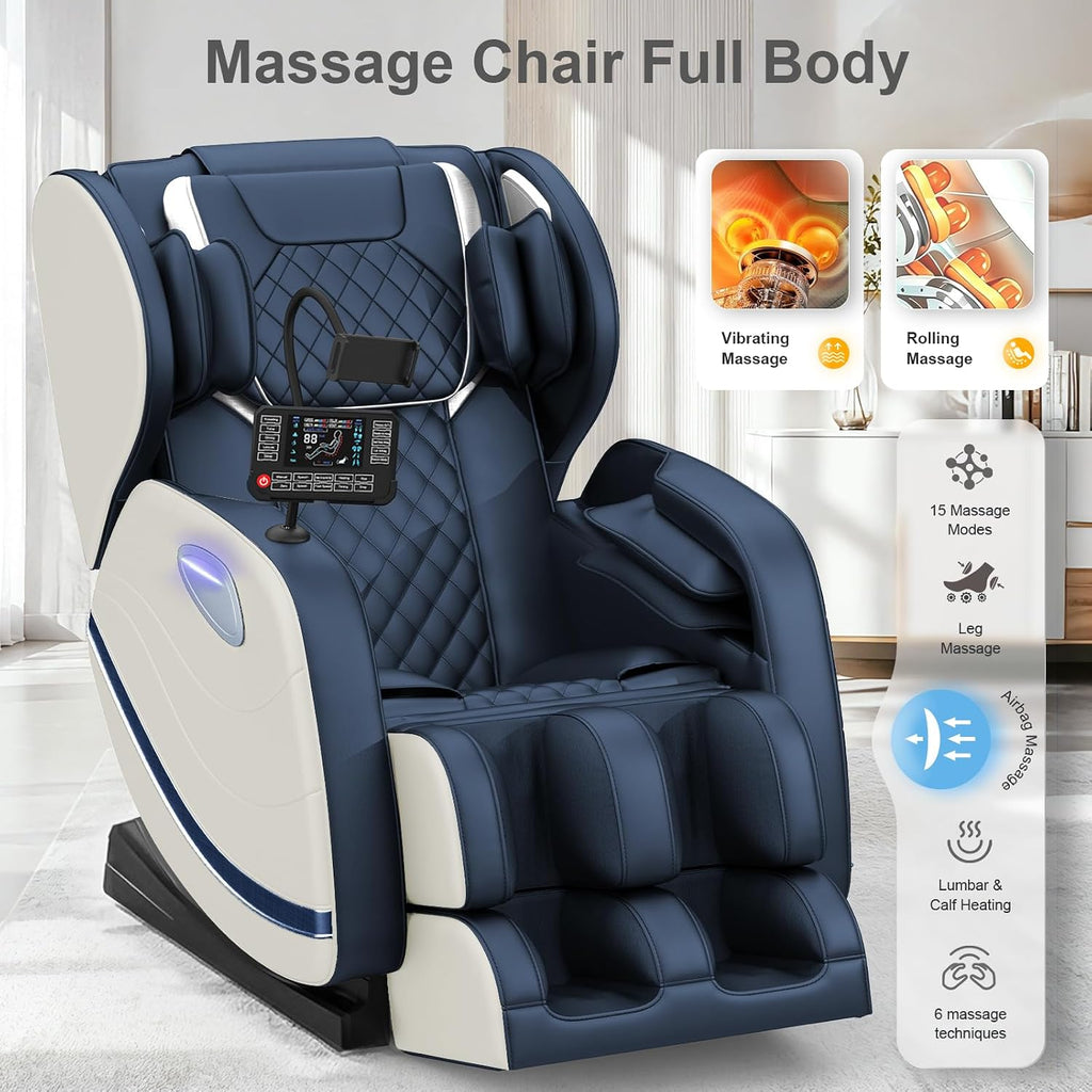 2026 SL Track Massage Chair Full Body, Zero Gravity Recliner | 12 Fix Rollers, 8 Airbags, 15 Auto Programs, Foot