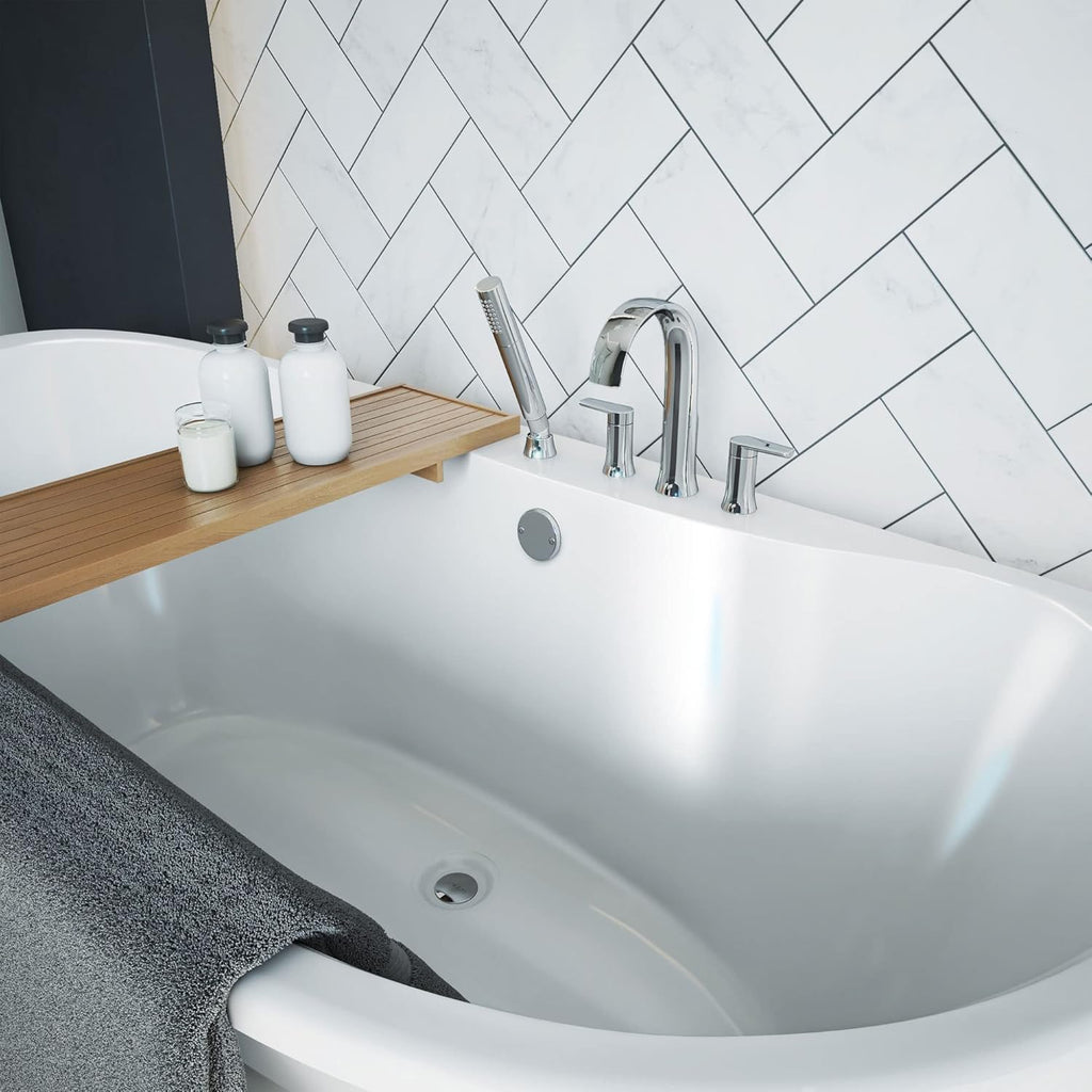 Montego 60 inch L x 27 inch H White Acrylic Freestanding Bathtub