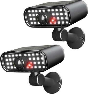 Solar Security Lights Outdoor, Motion Sensor 3 Modes, 2 Pack | IP67 Waterproof, Super Bright 5050 SMD LEDs, 180°