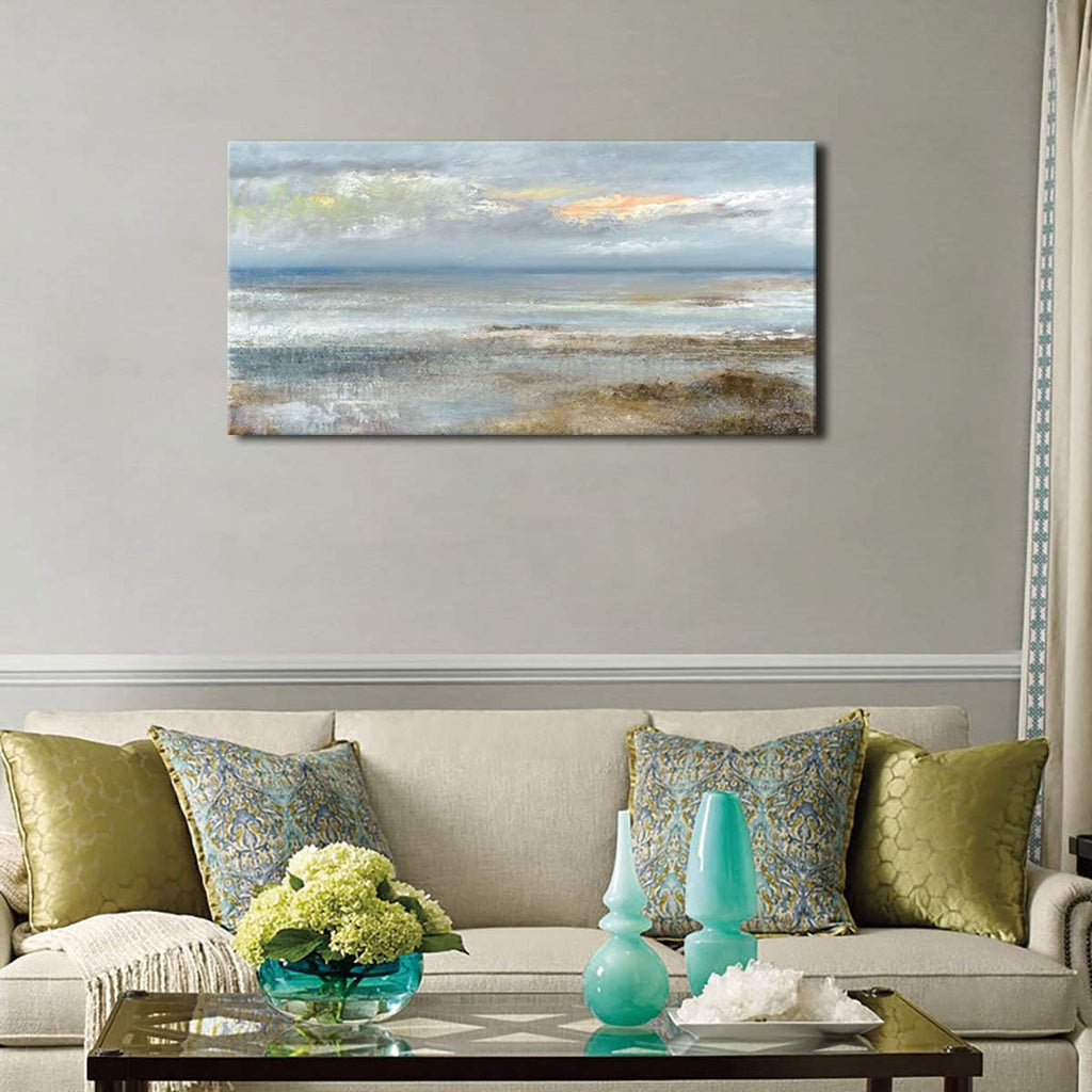 Abstract Wall Art Large Canvas Pictures Modern Blue Ocean Artwork on Canvas Prints Wall Decoration Bedroom Bathroom