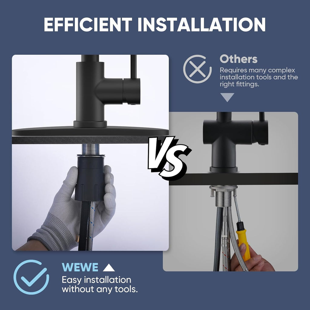 Kitchen Faucets with Pull Down Sprayer Commercial Industrial Stainless Steel Single Handle Single Hole Spring