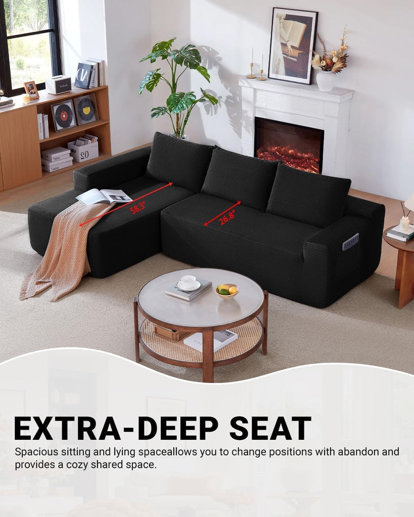 Cloud Couch Sectional, Modular L Shaped Boneless Sofa