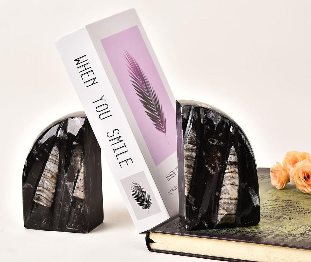 Decorative Stone Bookend Heavy Duty Book Ends Home Office Decor