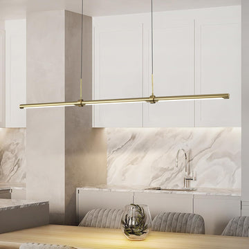 Modern Linear LED Island Light Dimmable LED Chandelier 47.24 in Adjustable Linear Hanging Light Fixture 3000K 20W