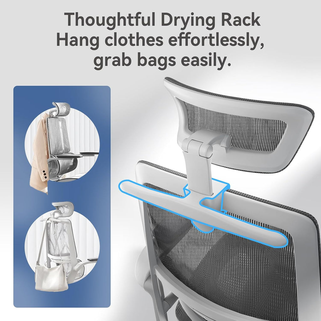 Ergonomic, Desk Chair with 3D Flip-up Armrests, Computer Chair with Dual Back Design and Adaptive Dynamic