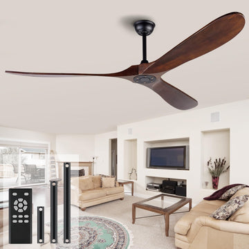 72 Inch Ceiling Fan No Light ，Wood Outdoor Ceiling Fans for Patios Living Room Garage Gazebo Mid Century Modern