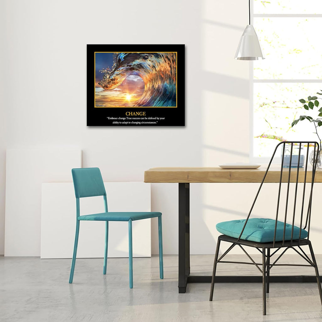 Motivational Self Positive Office Quotes Inspirational Success Teamwork Posters Canvas Prints Amazing Ocean Wave