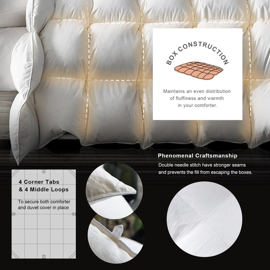 Premium Feathers Down Comforter Twin All Season White Duvet Insert