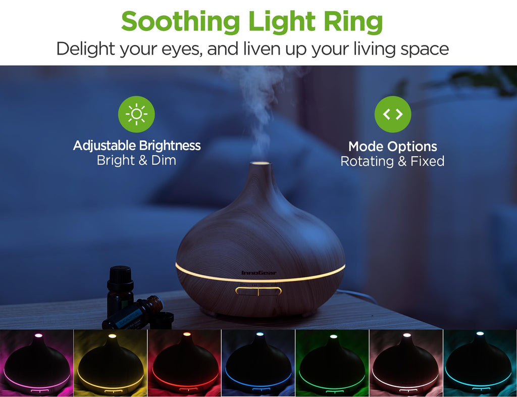 400ml Aromatherapy Essential Oil Diffuser 10 Oils Gift Set, Yellow