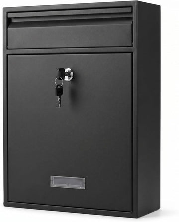 Locking Wall Mount Mailbox with Integrated Bend Handle & Bottom View Window