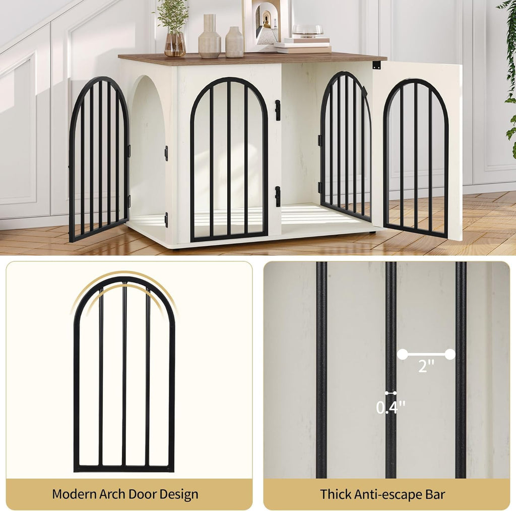 31.5'' Wooden Dog Crate Furniture, Indoor Dog Kennel Dogs Cage for Small/Medium Dogs