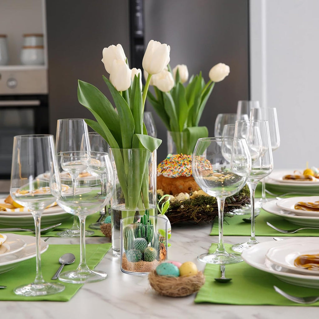 Glass Cylinder Vase Sets 16 Pack Tall Clear Flower Vase Hurricane Floating Candle Holder for Table Centerpiece