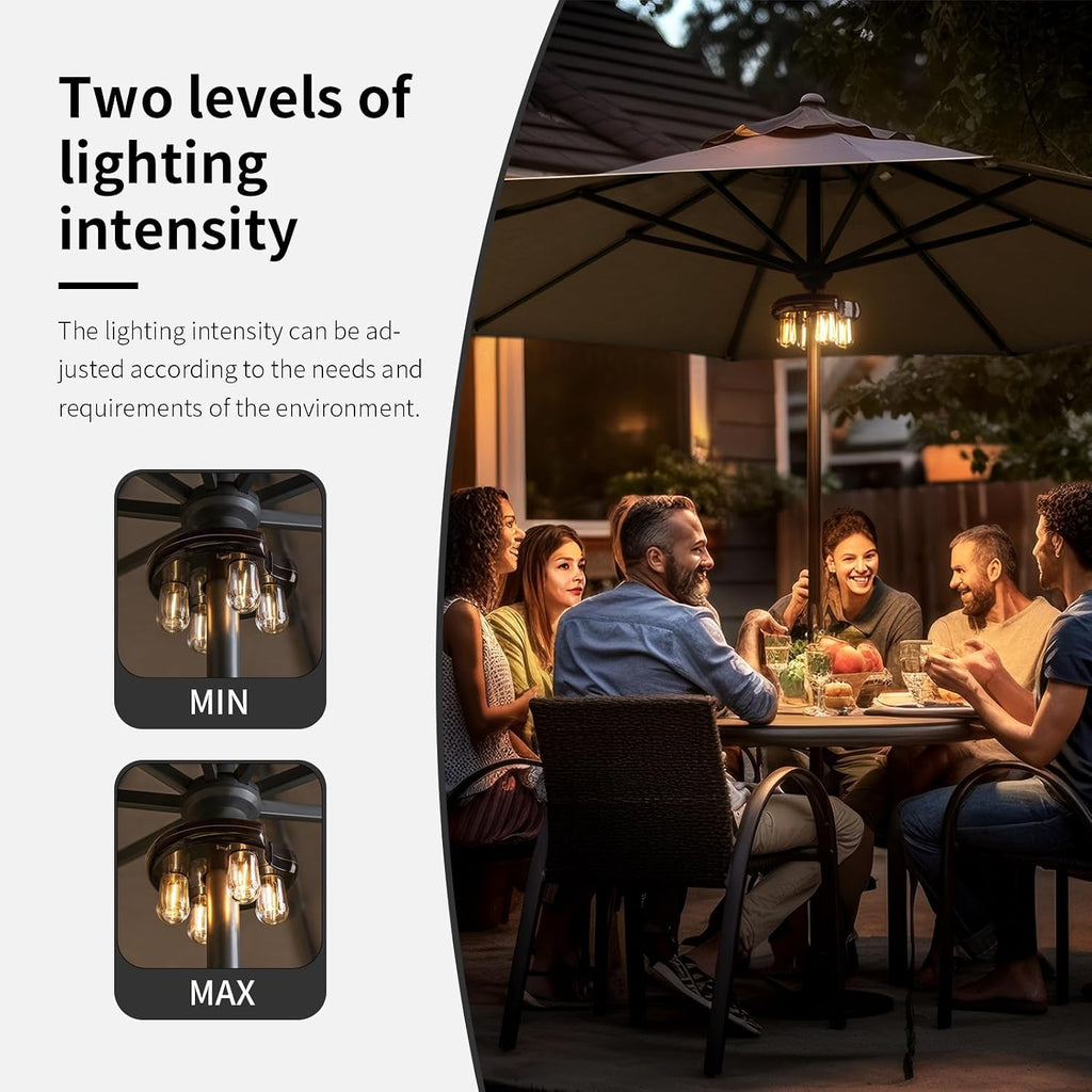 Patio 2 Packs Umbrella Light with LED Edison Bulbs