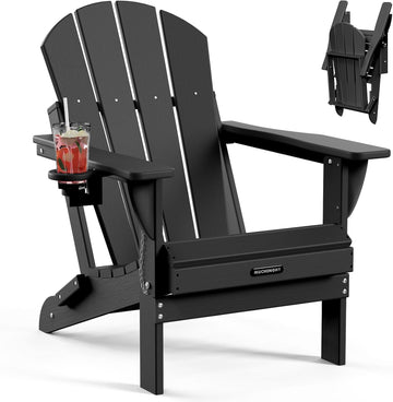 Folding Adirondack Chairs Patio Chairs Outdoor Adirondack Chair Weather Resistant Chair , Outside, Deck, Backyard