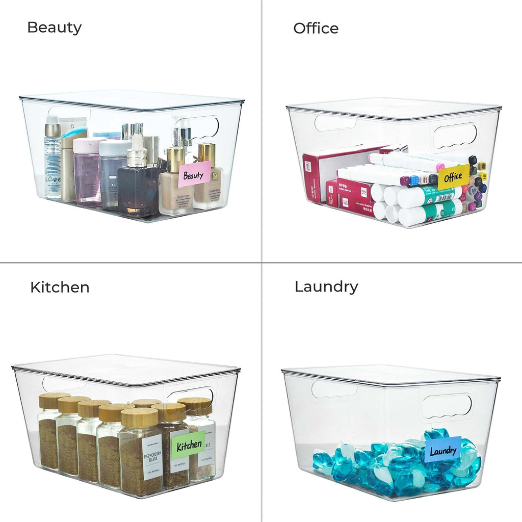 Clear Stackable Storage Bins, Plastic Toy Organizers and Storage with Lids, Toy Bins for Kids Organizer, Storage