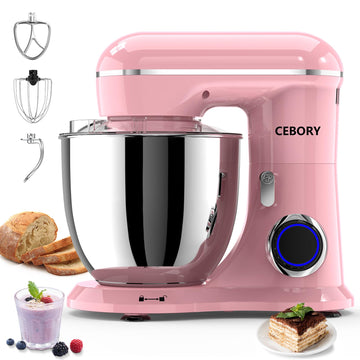 3-IN-1 Electric Stand Mixer, 6.5QT Bowl 660W 10-Speed Kitchen Mixer, Household Food Mixers include Dough Hook, Beater