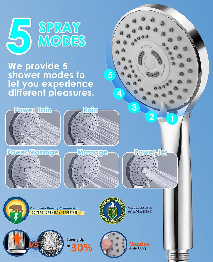 High Pressure Rainfall Shower Head with Handheld Spray Combo