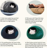 Cat Cave - Premium Felt Cat Bed for Indoor Cats, Handmade Merino Wool (Dark Grey, Medium)