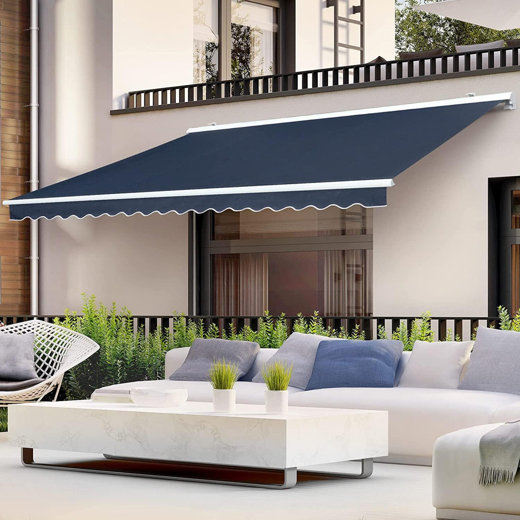 12'x10' Patio Awning Retractable, Fully Assembled Motorized Electric Commercial Grade - Quality 100% Dope-Dyed
