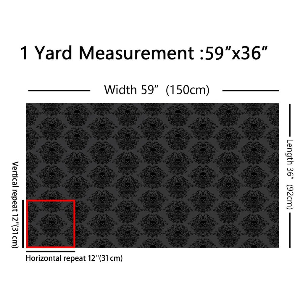 Gothic Skull Fabric by The Yard Soft 1 Yard