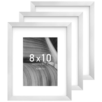 8x10 Picture Frame, Silver Photo Frame for Tabletop and Wall Display, Minimalist Design, Set of 3