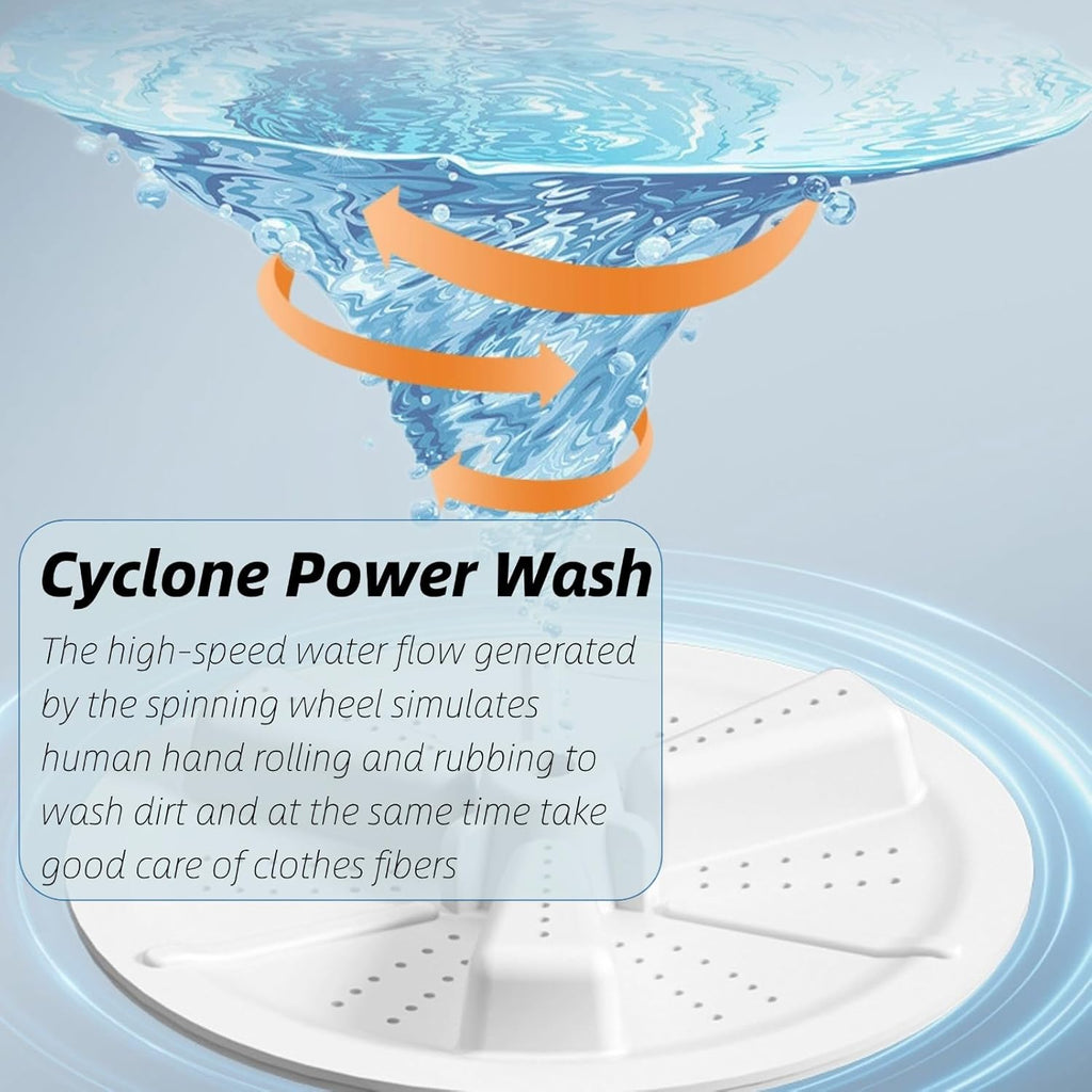 Portable Washing Machine 10L Foldable Mini Washer and Spin Dryer Deep Cleaning Compact Baby Clothes Underwear Washer