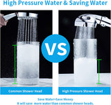 Chrome High Pressure Handheld Shower Head with ON/OFF Pause Switch, 3 Spray Modes Shower Wand with Shut Off Button