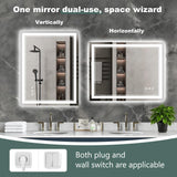 32x24 Inch LED Bathroom Mirror with Lights, 3 Colors Dimmable LED Vanity Mirror, Front and Back Lit, Anti-Fog, Memory