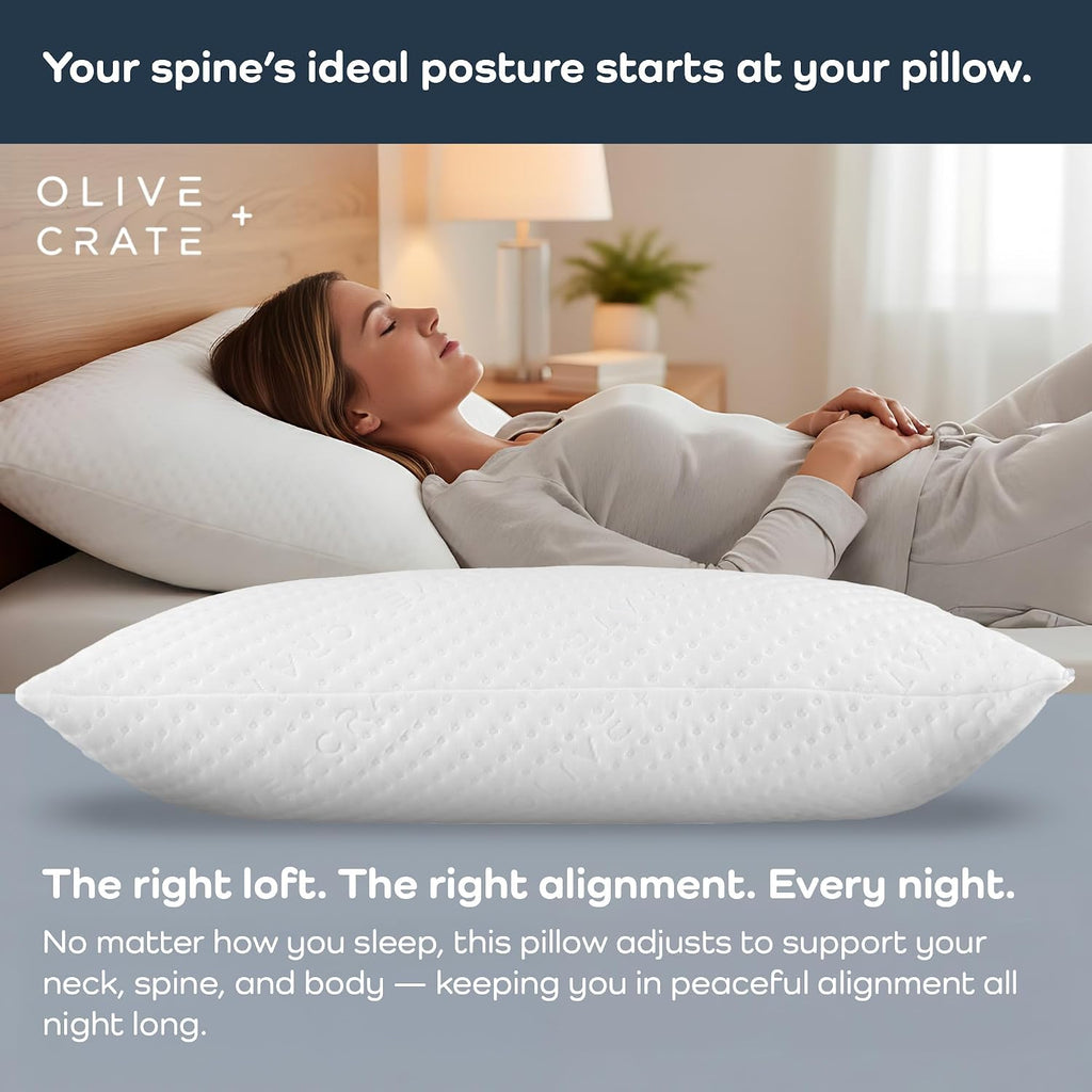 Adjustable Loft Shredded Memory Foam Pillow - Queen Size | BreathePureTM Breathable Pillow, Hypoallergenic