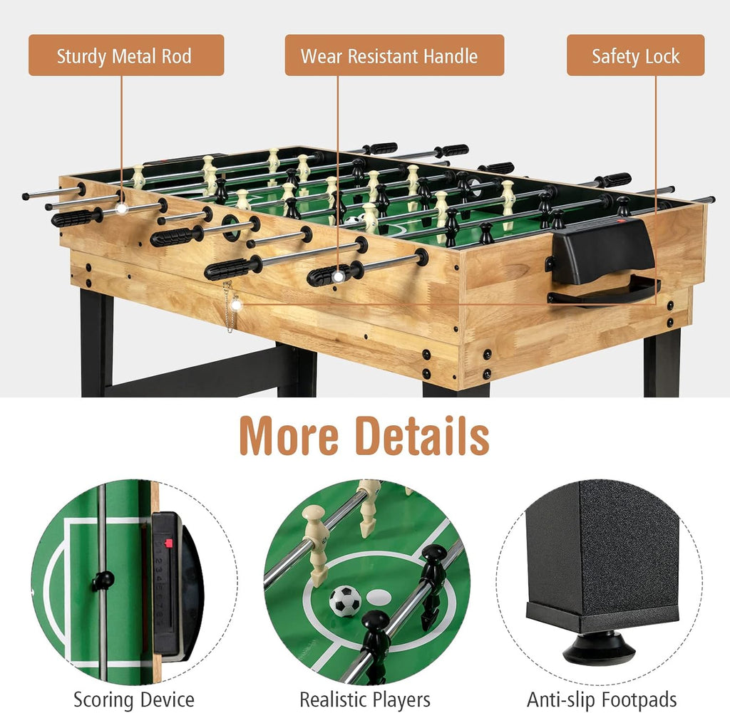 10-in-1 Combination Multi Game Table Set, Adult Size Combo Game Table W/Foosball, Table Tennis, Pool, Air Hockey