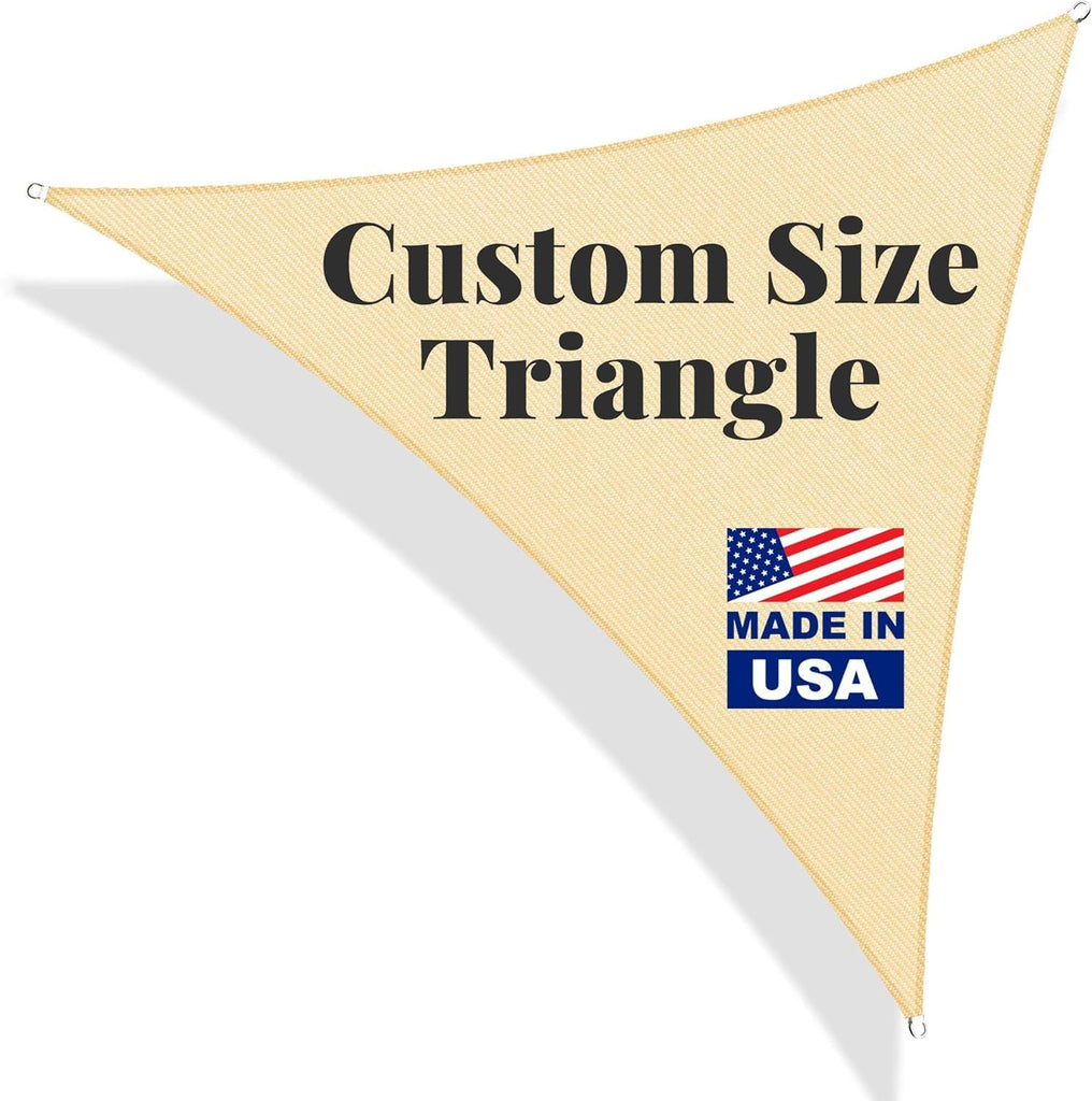 Shade Sail 20'X20'X28.3' Customizable Sunshade Canopy for Outdoor Patio Exterior, Sand Triangle Sun Shade UV Resistant