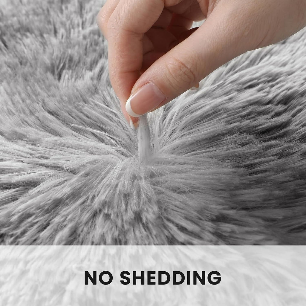 8x10 Area Rugs Living Room, Fluffy Shag Grey