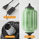 Milk Glass Table Lamp, Touch Control with USB Charging Port Vintage Bedside Desk Lamp Stepless Dimming Living Room