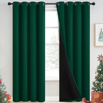 Emerald Green Blackout Curtains 84 inches, 52" Wide