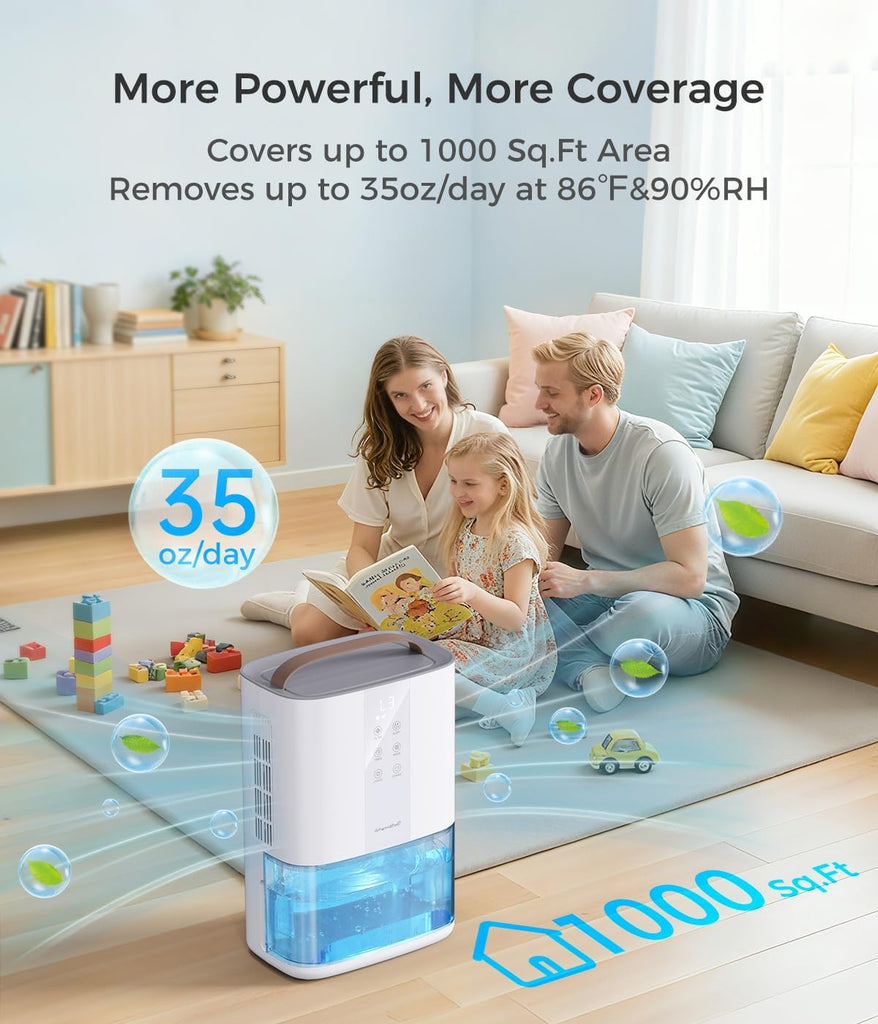 Large Dehumidifiers for Home, 96oz Dehumidifier for Bathroom with Auto Shut-off Auto Defrost