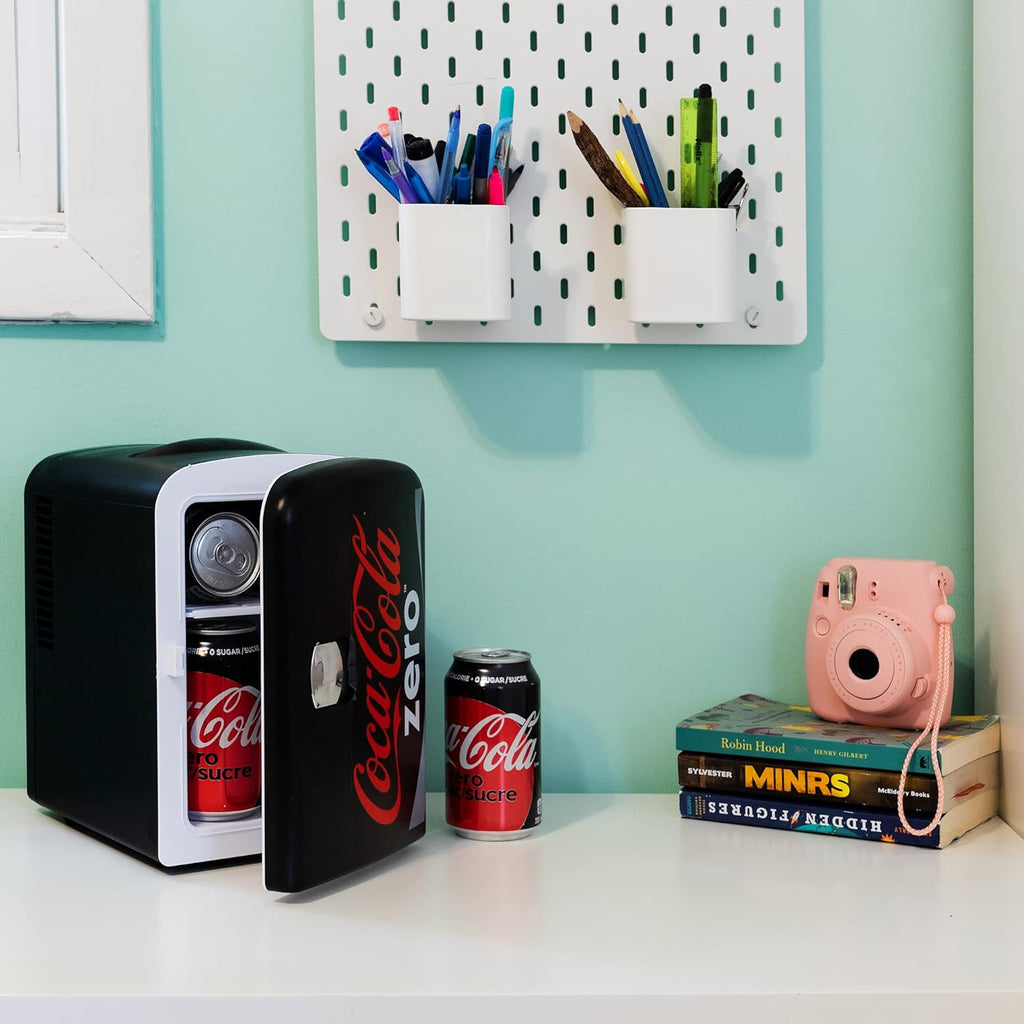 Zero Mini Fridge - Refrigerator for Bedroom Office, Portable Table Top Beverage Cooler, 12V 110V Refrigerador For