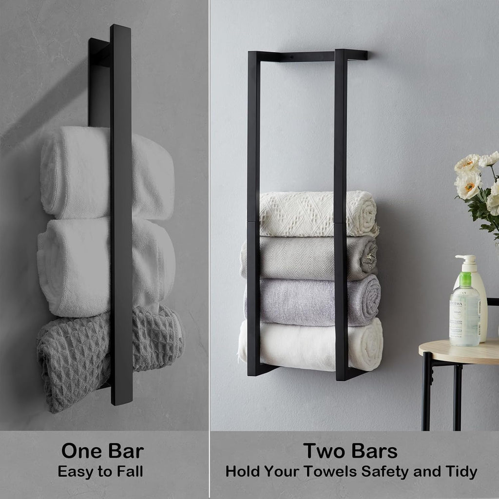 Towel Rack for Rolled Towels, Towel Rack ,Wall Mounted Metal Bathroom Organizer, Bath Towel Holder Wall for Modern