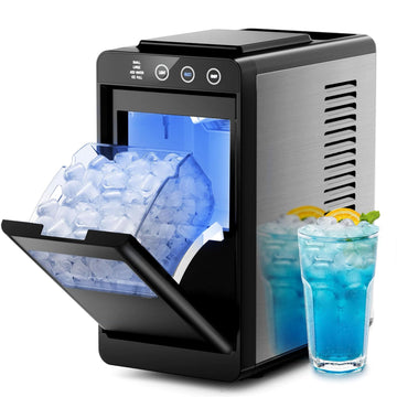 Ice Makers Countertop,26lbs in 24Hrs, Portable Ice Maker Machine with Self-Cleaning Function,Selectable Ice Size &