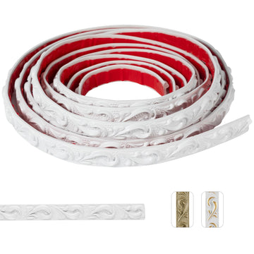0.8" x16.4FT White Peel and Stick Crown Molding Trim - Flexible PVC Molding for Mirror Frames, Wall Decor & Furniture