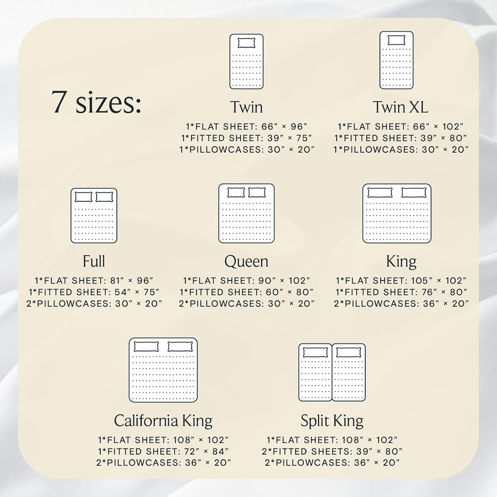 Sheet Set, Bed Sheets 4PC, Deep Pocket Cooling Bed Sheets, Soft Hotel Luxury Bedding for Mattress Wrinkle