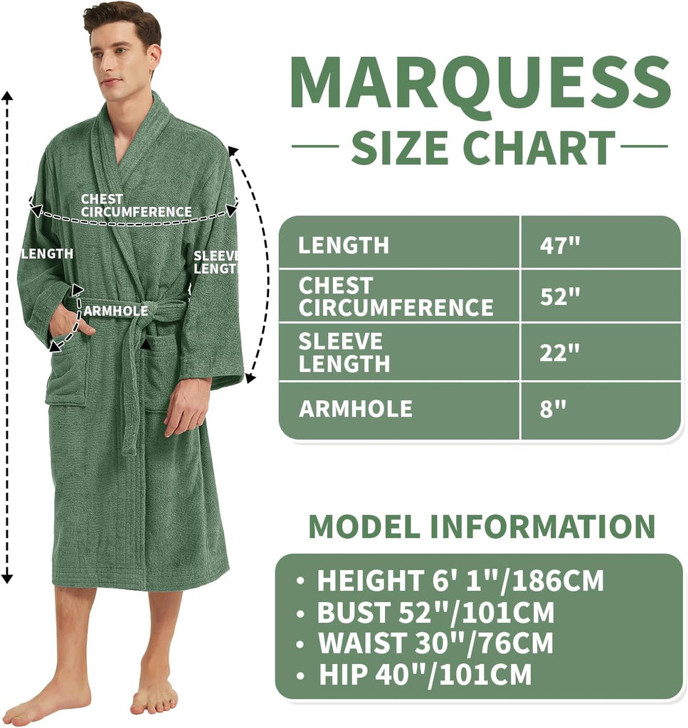 All-Cotton Bathrobe Thick Plush Cloth Housecoat Terry Toweling, Sweat Steaming Clothes Comfortable & Warm