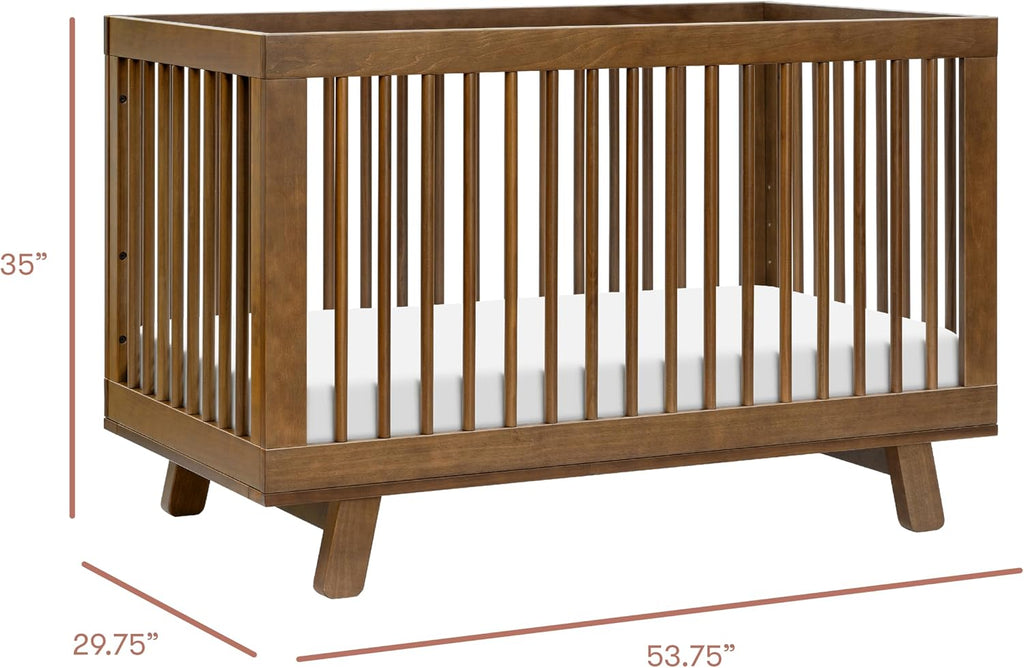 Hudson 3-in-1 Convertible Baby Crib, Natural Walnut | Baby Crib Converts to Toddler Bed & Daybed - GREENGUARD Gold