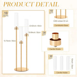 10 Set 3 Arm Candelabra Centerpiece 33.8 Inch Candle Holder Gold Candelabra Metal Floor Pillar Candlesticks for