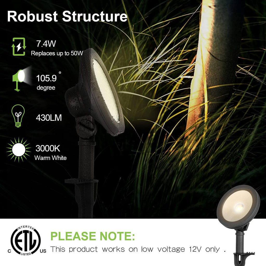 Low Voltage LED Landscape Wall Wash Light, Outdoor Spotlights | Die-Cast Aluminum, Waterproof Low Voltage Landscape