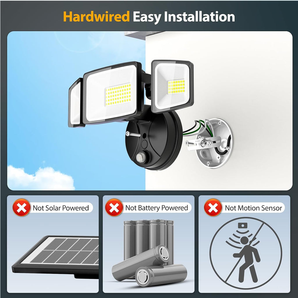 80W Dusk to Dawn Outdoor Lighting,8000LM Black Flood Lights Outdoor,IP65 Waterproof Exterior Security LED Light,3