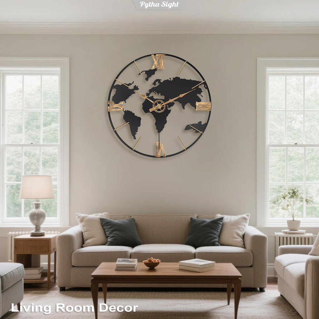 30 Inch Large Extra Giant Oversized Roman World Map Wall Clock