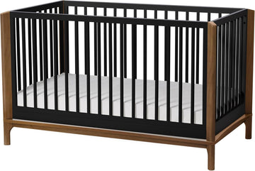 Laurel 4-in-1 Convertible Baby Crib to Toddler Bed in Black/Chestnut