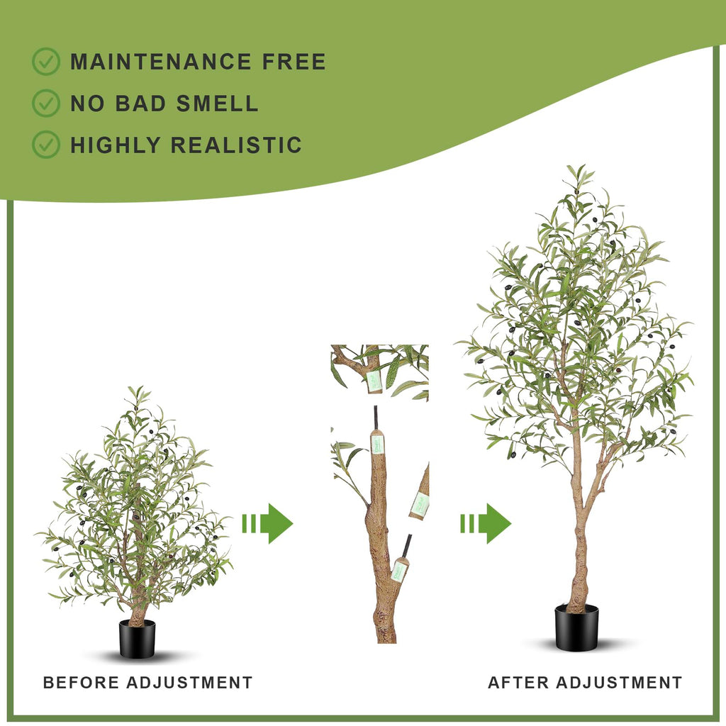 5FT Artificial Olive Tree with Realistic Leaves & Natural Trunk