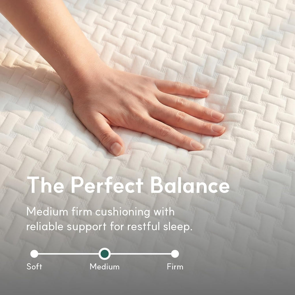 Queen Mattress, 10 Inch Queen Size Mattress, Basic Matcha Cooling Gel Memory Foam Mattress in a Box, Pressure Relief