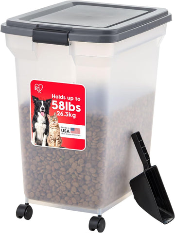 USA Dog Food Storage Container, Up to 58 lbs, Dark Gray, Made in USA